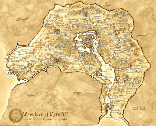 Elder Scrolls IV: Oblivion, The - Карта провинции Cиродиил