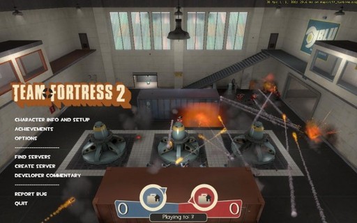 Team Fortress 2 - Сражение ботов как заставка в главном меню