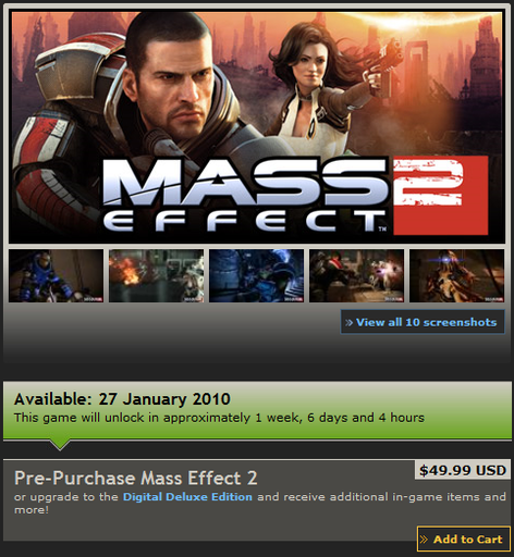 Mass Effect 2 - Предварительная покупка в Steam уже сейчас!