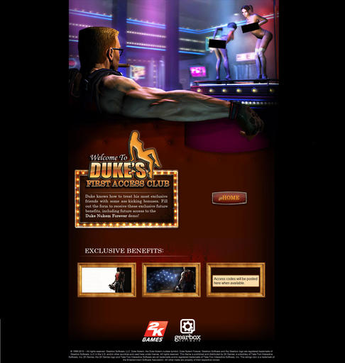 Duke Nukem Forever - First Access Club запущен! Эксклюзивные обои и ключ для доступа в Steam-версии Borderlands.