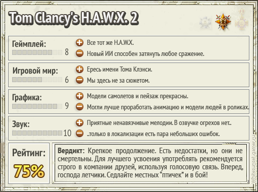 Tom Clancy's H.A.W.X. 2 - Герои небесных сражений. Обзор игры