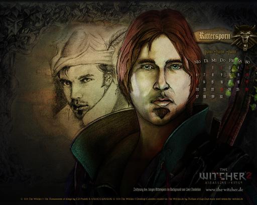 Ведьмак 2: Убийцы королей - Календарь на июнь и обоина от the-witcher.de