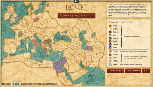 Новости - Creative Assembly показала карту кампании Total War: Rome II