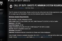 Официальные системные требования Call of Duty: Ghosts от Infinity Ward