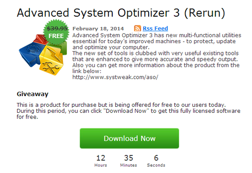 Цифровая дистрибуция - Advanced System Optimizer 3 бесплатно 1 год