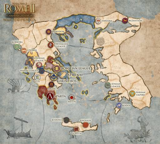 Total War: Rome II - Карта кампании Total War: Rome 2. Wrath of Sparta