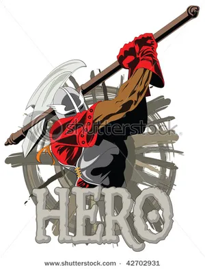 Stock-vector-illustration-of-the-fantasy-knight-swinging-a-axe-42702931