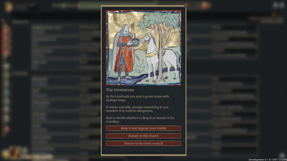 Изображение средневековой сцены с человеком и лошадью, текст на картинке объясняет контекст или действие.