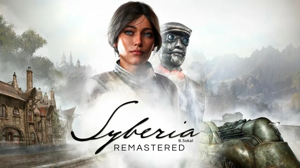 Изображение из видеоигры Syberia: Remastered, на котором изображены персонажи и элементы игрового мира.